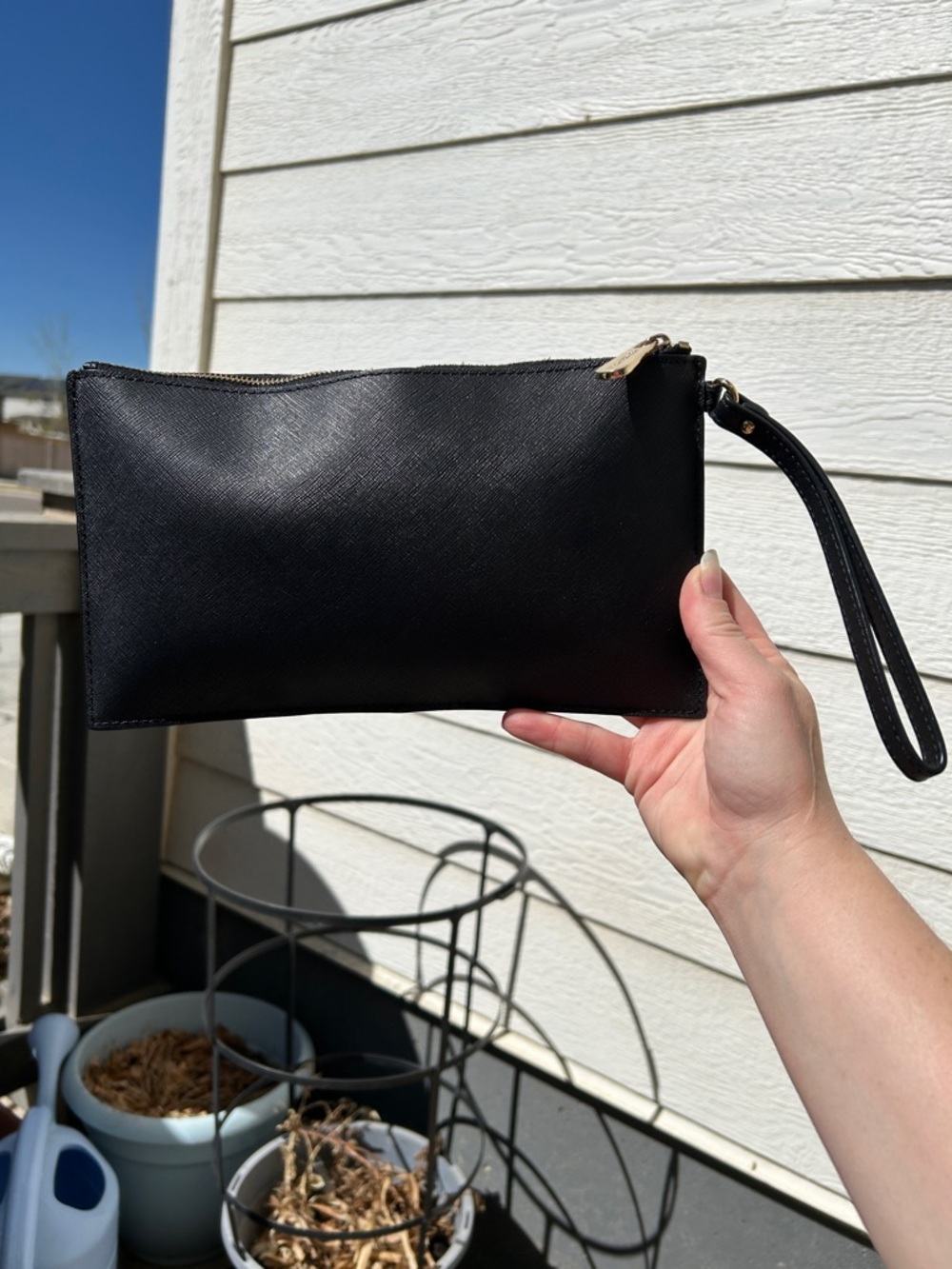 Jet Set Snake Saffiano Suede Wristlet - Picture 3 of 12